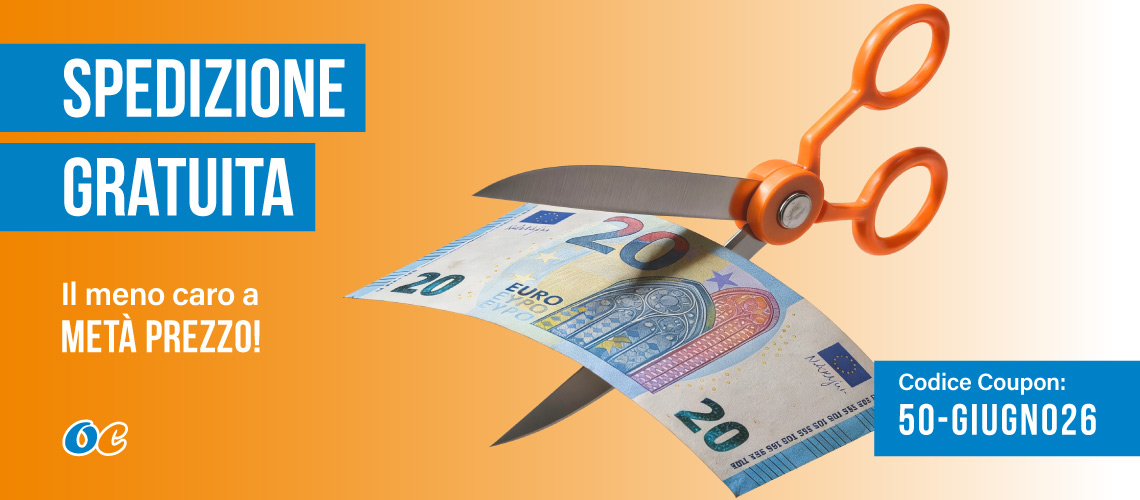 Promozione Coupon 50-giugno26. Acquista 2 prodotti il meno caro lo paghi la metà