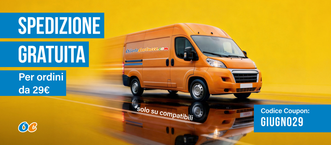 Spedizione Gratuita da 29 euro con coupon Giugno29 solo su prodotti compatibili
