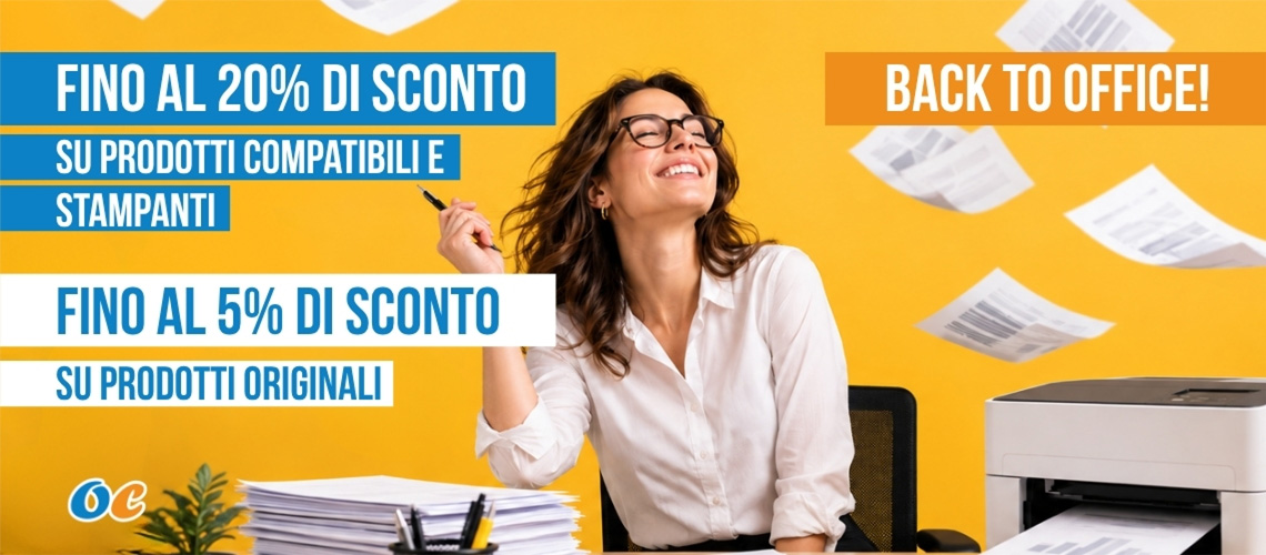 Sconti 20% su prodotti compatibili e 5% su prodotti originali