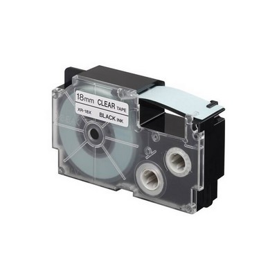 Foto principale Nastro per etichettatrice compatibile Casio XR-18X da 18 mm NERO SU TRASPARENTE