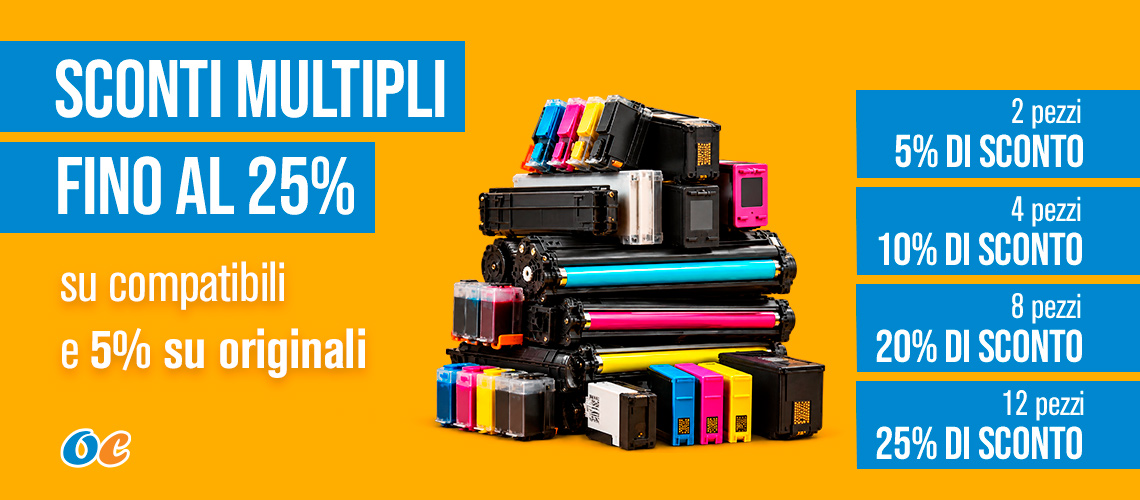 Promozione sconti multipli fino al 25% su prodotti compatibili