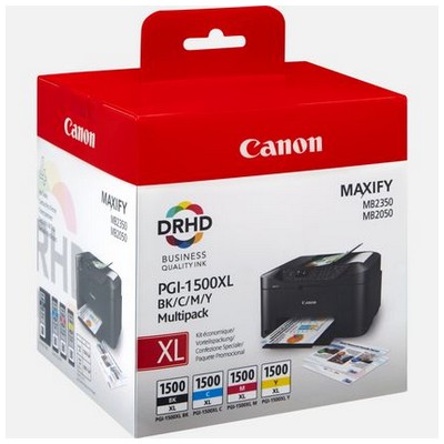 Cartuccia Canon 9182B004 PGI-1500XL (Conf. da 4 pz.) originale NERO+CIANO+MAGENTA+GIALLO