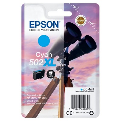 Cartuccia Epson C13T02W24010 502 XL Binocolo originale CIANO