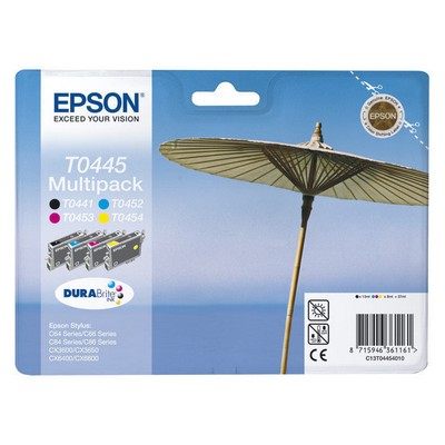 Cartuccia Epson C13T04454010 (Conf. da 4 pz.) originale NERO+CIANO+MAGENTA+GIALLO