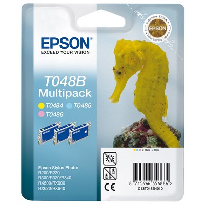 Cartuccia Epson C13T048B4020 (Conf. da 3 pz.) originale GIALLO+CIANO CHIARO+MAGENTA CHIARO