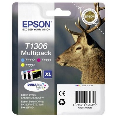 Cartuccia Epson C13T13064010 (Conf. da 3 pz.) originale CIANO+MAGENTA+GIALLO