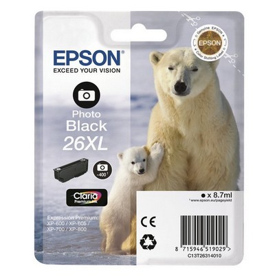 Cartuccia Epson C13T26314010 originale NERO FOTO