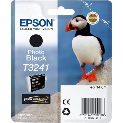 Cartuccia Epson C13T32414010 T3241 Puffin - Pulcinella di Mare originale NERO FOTO