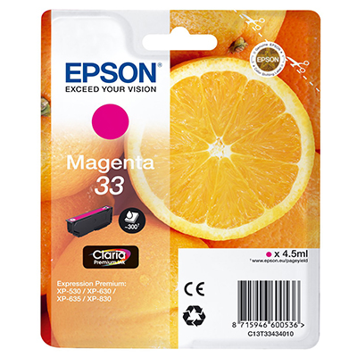 Cartuccia Epson C13T33434010 T33 Arancia originale MAGENTA