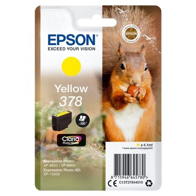 Cartuccia Epson C13T37844010 378 Scoiattolo originale GIALLO