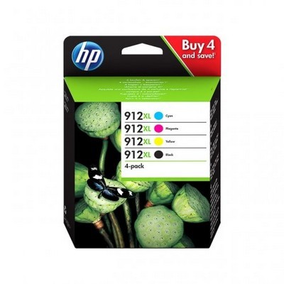 Cartuccia Hp 3YP34AE Multipack 912XL (Conf. da 4 pz.) originale NERO+CIANO+MAGENTA+GIALLO