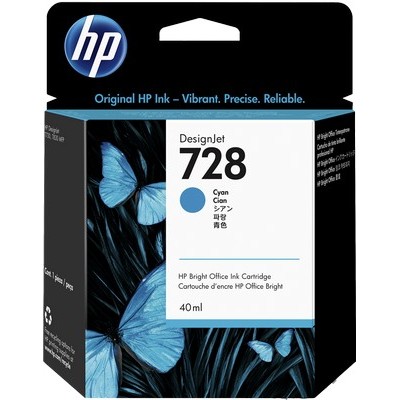 Cartuccia Hp F9J63A 728 originale CIANO