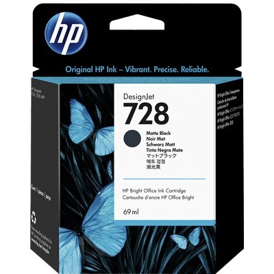 Cartuccia Hp F9J64A 728 originale NERO OPACO