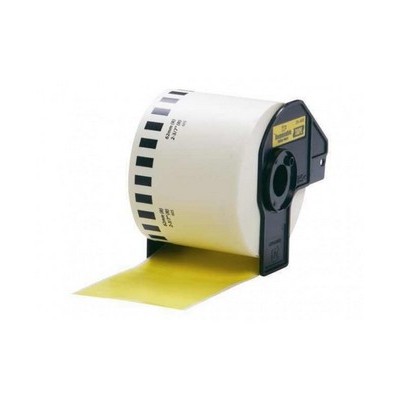 etichette-adesive-per-etichettatrice-brother-dk-44605-dk-tape-da-62-mm-rotolo-3048-metri-compatibile-nero-su-giallo