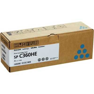 Toner Ricoh 408185 SPC360HE originale CIANO